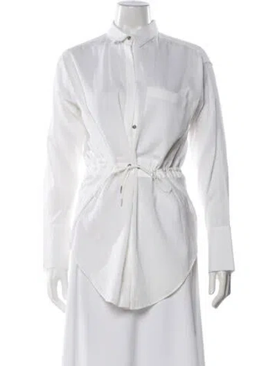 Pre-owned Helmut Lang Long Sleeve Blouse In White