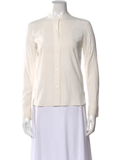 Pre-owned Helmut Lang Long Sleeve Blouse In White