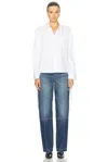 Helmut Lang Long Sleeve Button Up Top In White