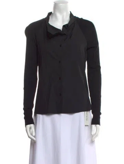 Pre-owned Helmut Lang Long Sleeve Button-up Top In Black