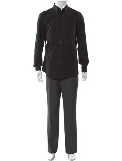 Pre-owned Helmut Lang Long Sleeve Button-up Top In Black
