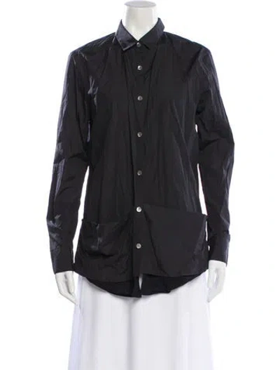 Pre-owned Helmut Lang Long Sleeve Button-up Top In Black