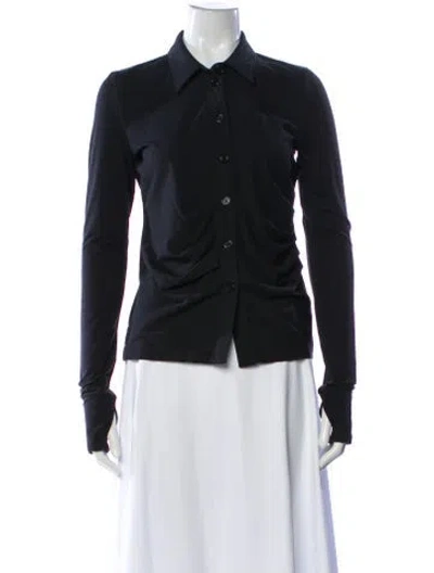 Pre-owned Helmut Lang Long Sleeve Button-up Top In Black