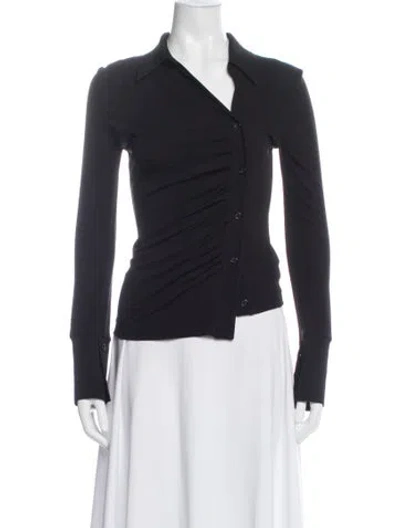 Pre-owned Helmut Lang Long Sleeve Button-up Top In Black