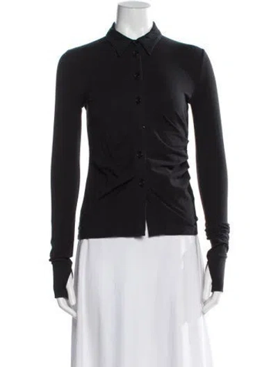 Pre-owned Helmut Lang Long Sleeve Button-up Top In Black