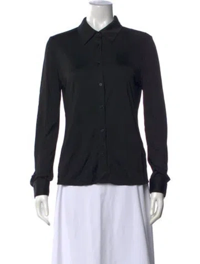 Pre-owned Helmut Lang Long Sleeve Button-up Top In Black