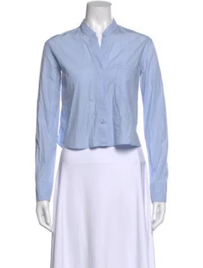 Pre-owned Helmut Lang Long Sleeve Button-up Top In Blue