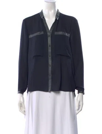 Pre-owned Helmut Lang Long Sleeve Button-up Top In Blue