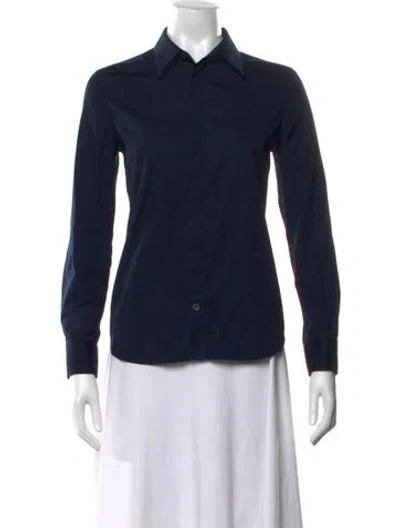 Pre-owned Helmut Lang Long Sleeve Button-up Top In Blue