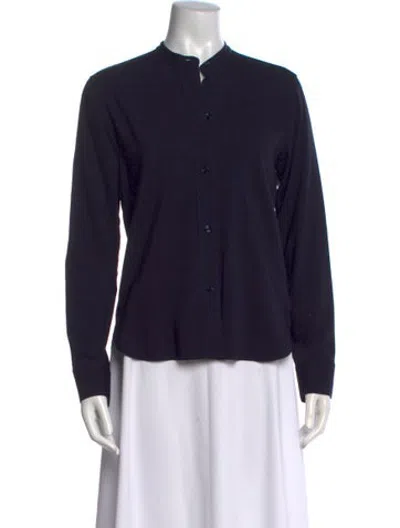 Pre-owned Helmut Lang Long Sleeve Button-up Top In Blue
