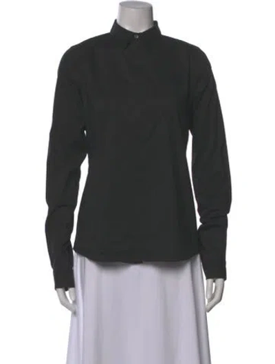 Pre-owned Helmut Lang Long Sleeve Button-up Top In Gray