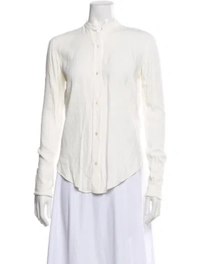 Pre-owned Helmut Lang Long Sleeve Button-up Top In Neutral