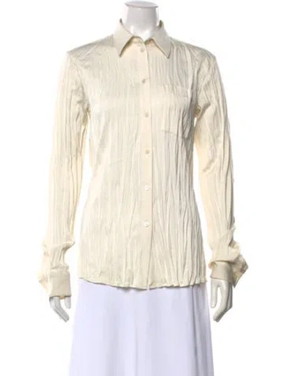 Pre-owned Helmut Lang Long Sleeve Button-up Top In Neutrals