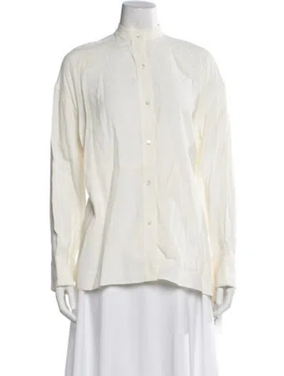 Pre-owned Helmut Lang Long Sleeve Button-up Top In Neutrals