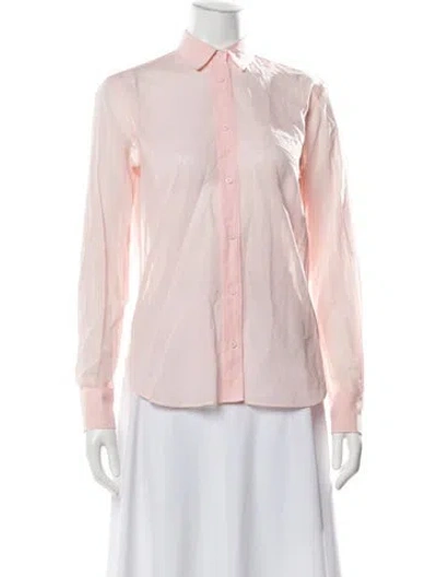 Pre-owned Helmut Lang Long Sleeve Button-up Top In Pink