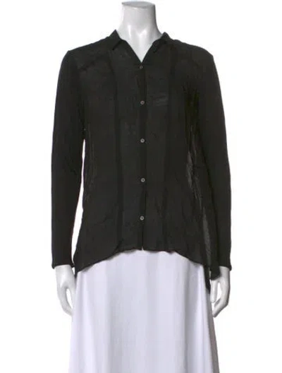 Pre-owned Helmut Lang Long Sleeve Button-up Top W/ Tags In Black