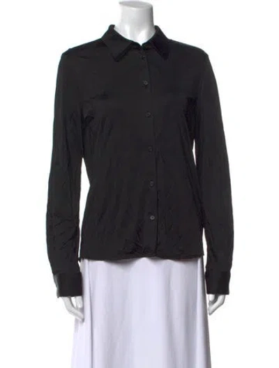 Pre-owned Helmut Lang Long Sleeve Button-up Top W/ Tags In Black