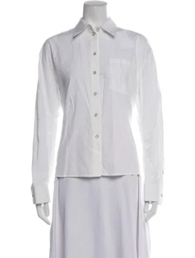 Pre-owned Helmut Lang Long Sleeve Button-up Top W/ Tags In White