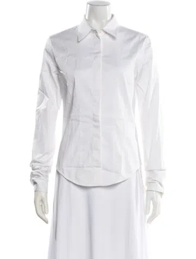 Pre-owned Helmut Lang Long Sleeve Button-up Top In White