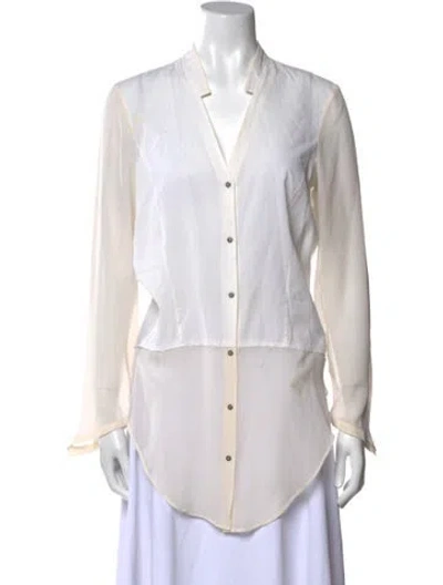 Pre-owned Helmut Lang Long Sleeve Button-up Top In White