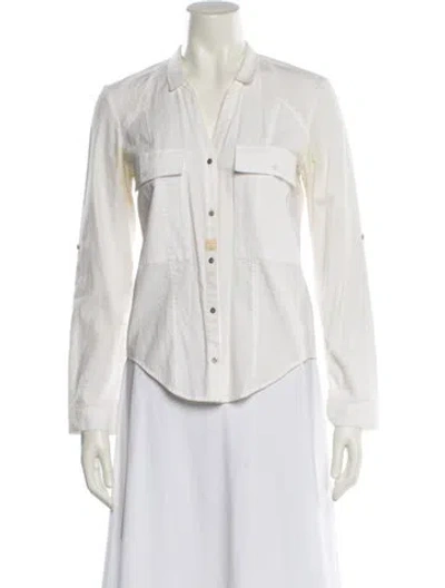 Pre-owned Helmut Lang Long Sleeve Button-up Top In White