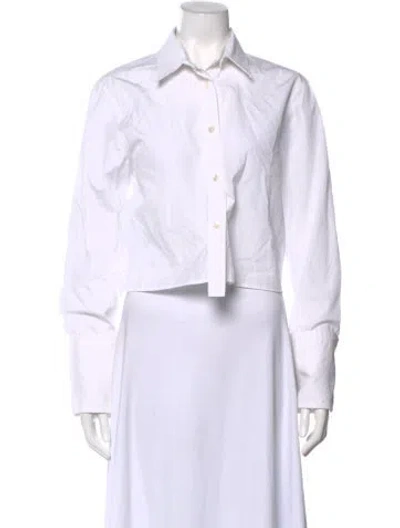 Pre-owned Helmut Lang Long Sleeve Button-up Top In White
