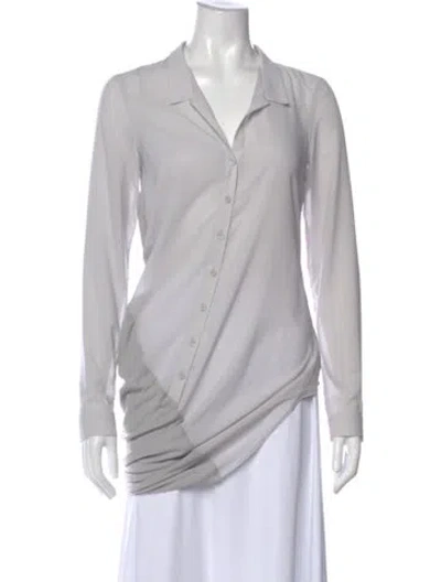 Pre-owned Helmut Lang Long Sleeve Button-up Top In White