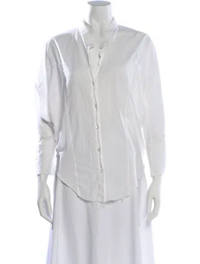 Pre-owned Helmut Lang Long Sleeve Button-up Top In White