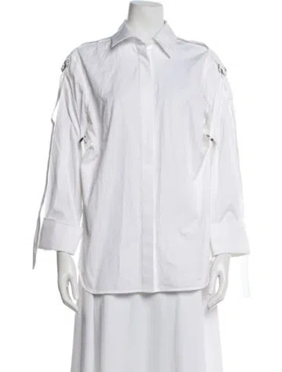 Pre-owned Helmut Lang Long Sleeve Button-up Top In White