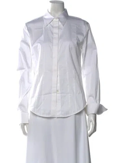 Pre-owned Helmut Lang Long Sleeve Button-up Top In White