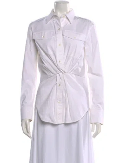 Pre-owned Helmut Lang Long Sleeve Button-up Top In White