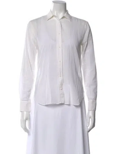 Pre-owned Helmut Lang Long Sleeve Button-up Top In White