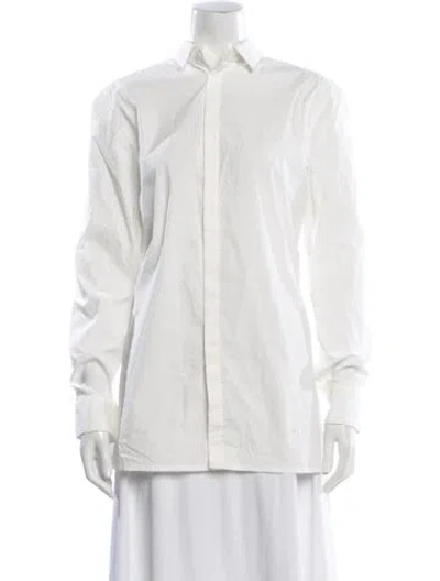 Pre-owned Helmut Lang Long Sleeve Button-up Top In White