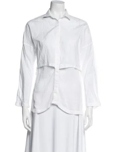 Pre-owned Helmut Lang Long Sleeve Button-up Top In White