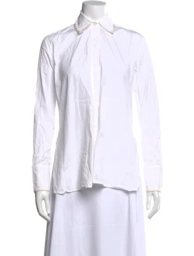 Pre-owned Helmut Lang Long Sleeve Button-up Top In White