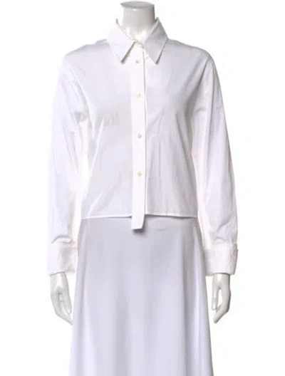 Pre-owned Helmut Lang Long Sleeve Button-up Top In White