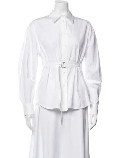 Pre-owned Helmut Lang Long Sleeve Button-up Top In White