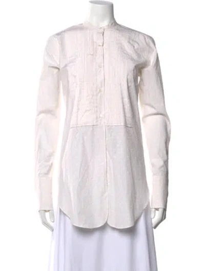 Pre-owned Helmut Lang Long Sleeve Button-up Top In White