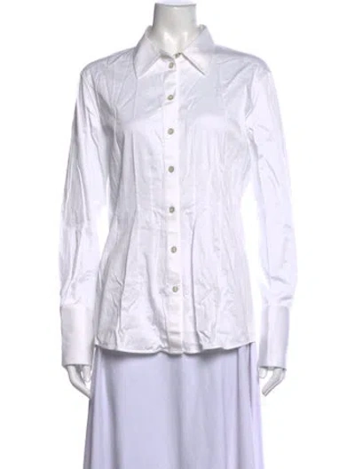 Pre-owned Helmut Lang Long Sleeve Button-up Top In White