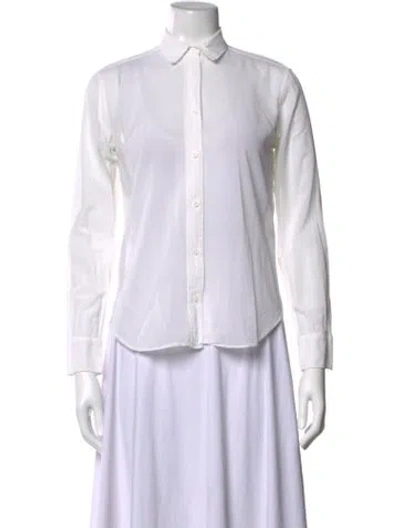 Pre-owned Helmut Lang Long Sleeve Button-up Top In White