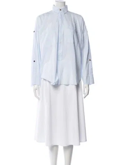 Pre-owned Helmut Lang Long Sleeve Button-up Top In White