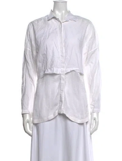 Pre-owned Helmut Lang Long Sleeve Button-up Top In White