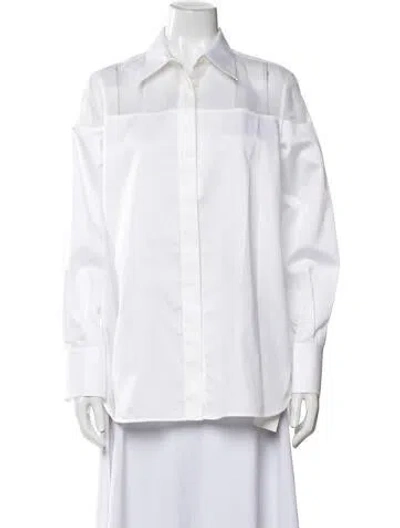 Pre-owned Helmut Lang Long Sleeve Button-up Top In White