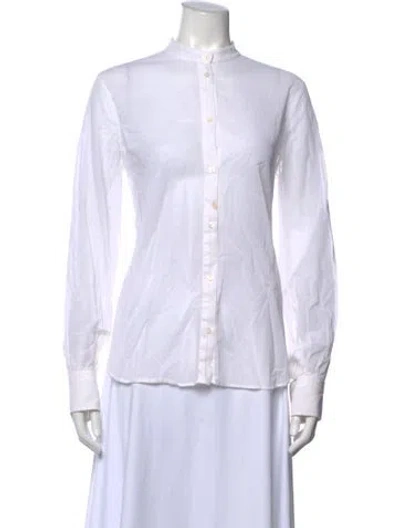 Pre-owned Helmut Lang Long Sleeve Button-up Top In White