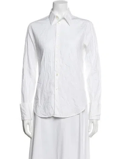 Pre-owned Helmut Lang Long Sleeve Button-up Top In White