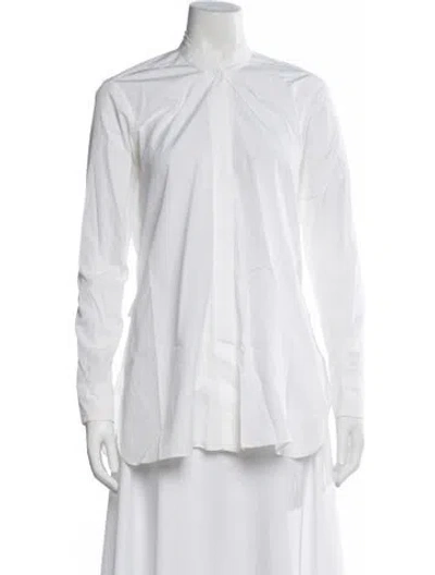 Pre-owned Helmut Lang Long Sleeve Button-up Top In White
