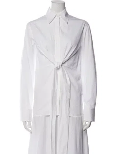 Pre-owned Helmut Lang Long Sleeve Button-up Top In White
