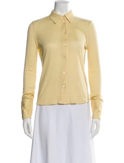 Pre-owned Helmut Lang Long Sleeve Button-up Top In Yellow