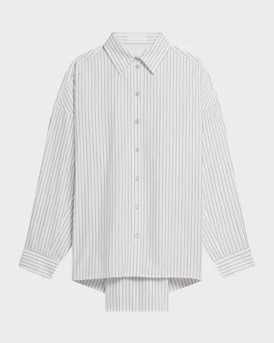 Helmut Lang Long-sleeve Cinch Placket Shirt In White