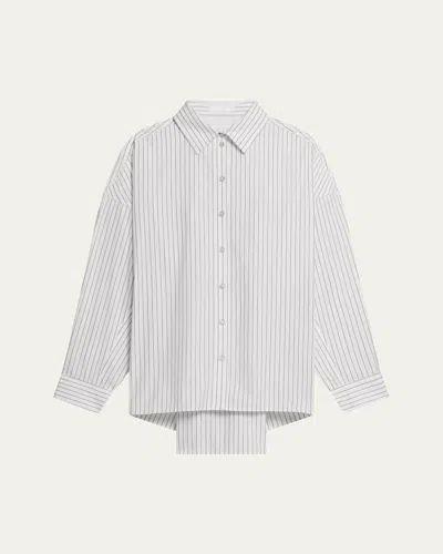 Helmut Lang Long-sleeve Cinch Placket Shirt In Multi